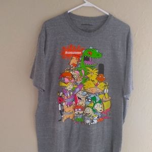 Mens XL Nickelodeon 90s Characters Graphic Tee